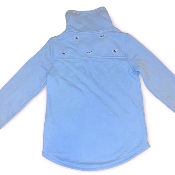 Vineyard Vines Girls Funnel Neck Embroidered Shep Shirt Ocean Breeze Size 7/8 - Picture 2 of 5